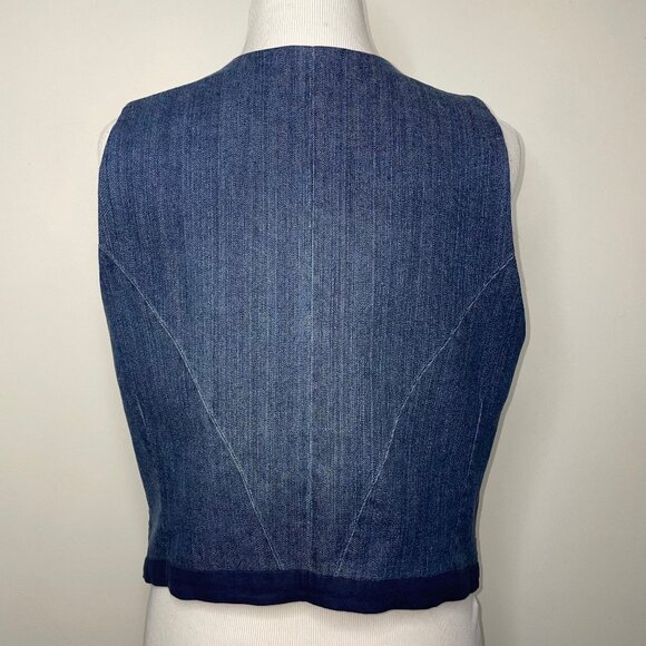 Armand Ventilo Embellished Denim Vest Studs Rivet Beads Applique Western Boho - Picture 3 of 16